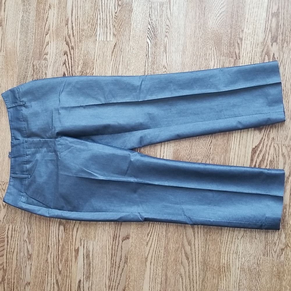 (6) Nygard Collection Petites Straight Leg Metallic Ankle Trouser Pants Formal